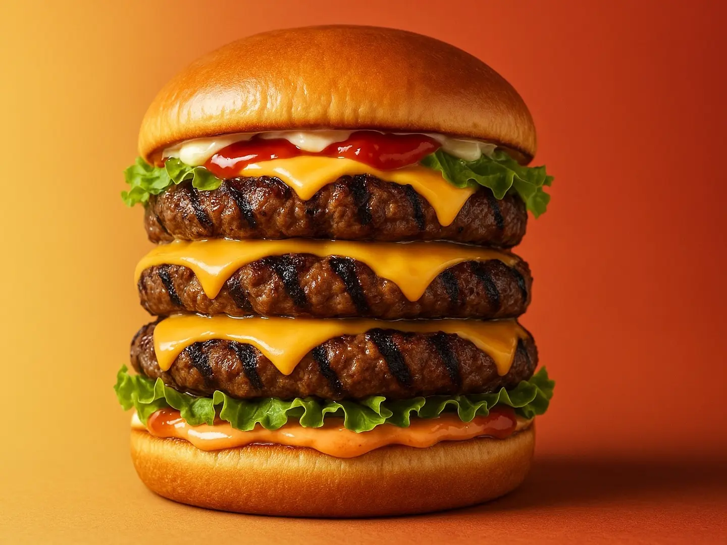 برجر ثلاثي اللحم المشوي