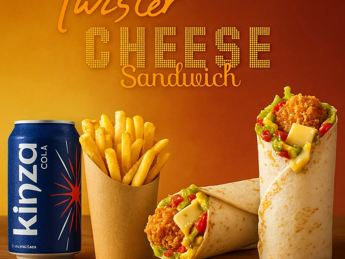 اشتري 2 تويستر رول مع البطاطس المقلية واحصل على مشروب كينزا كولا مجانًا