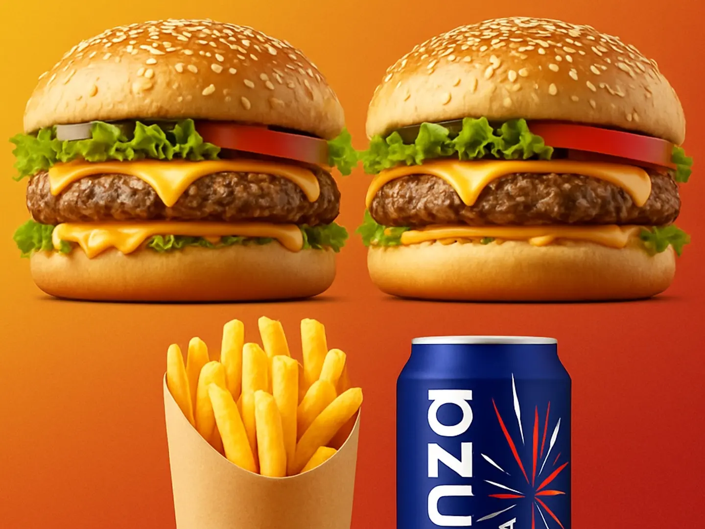 اشترِ 2 برجر مشوي مع البطاطس المقلية ومشروب كينزا كولا