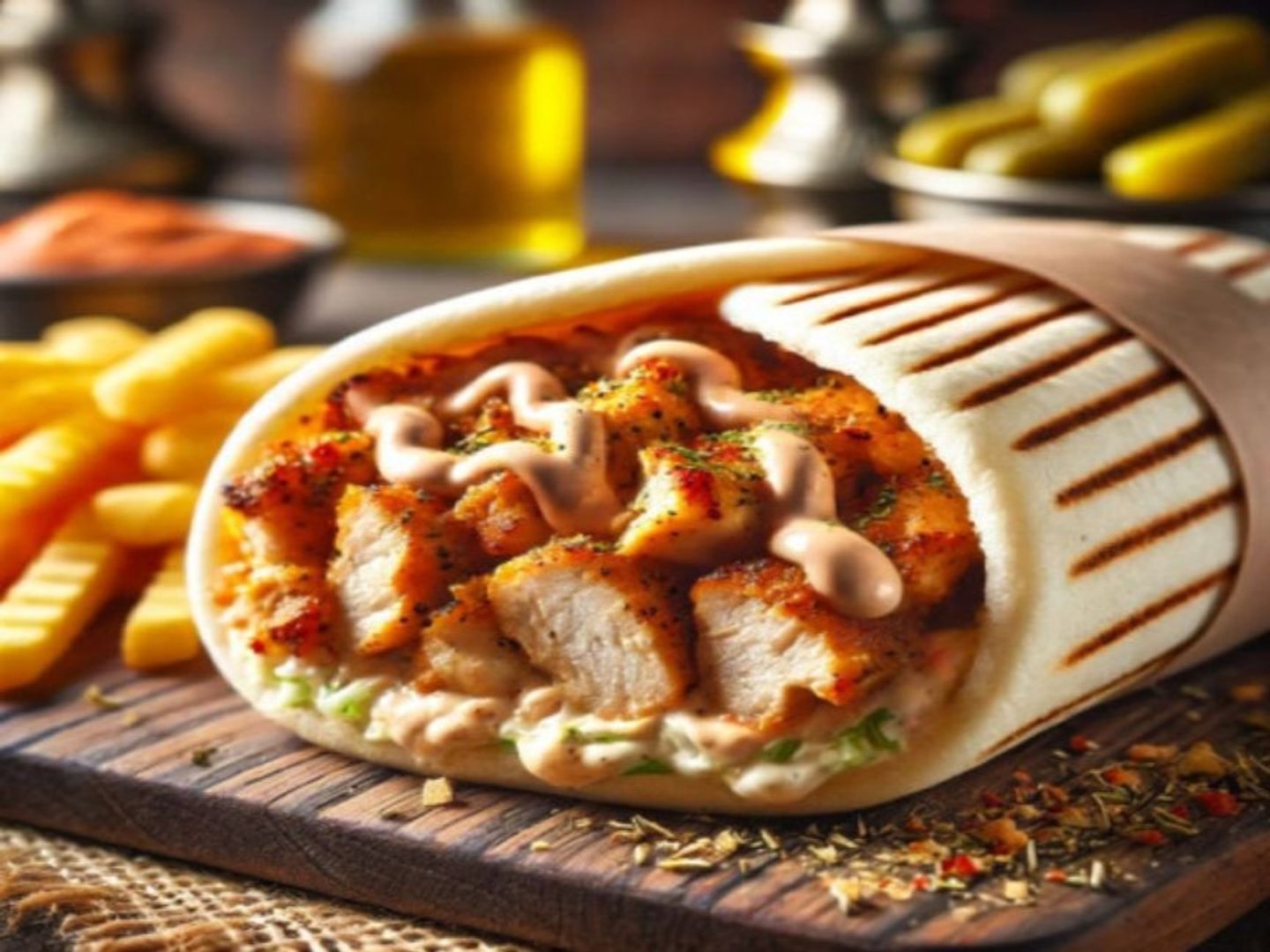 سندوتش شاورما دجاج صاج