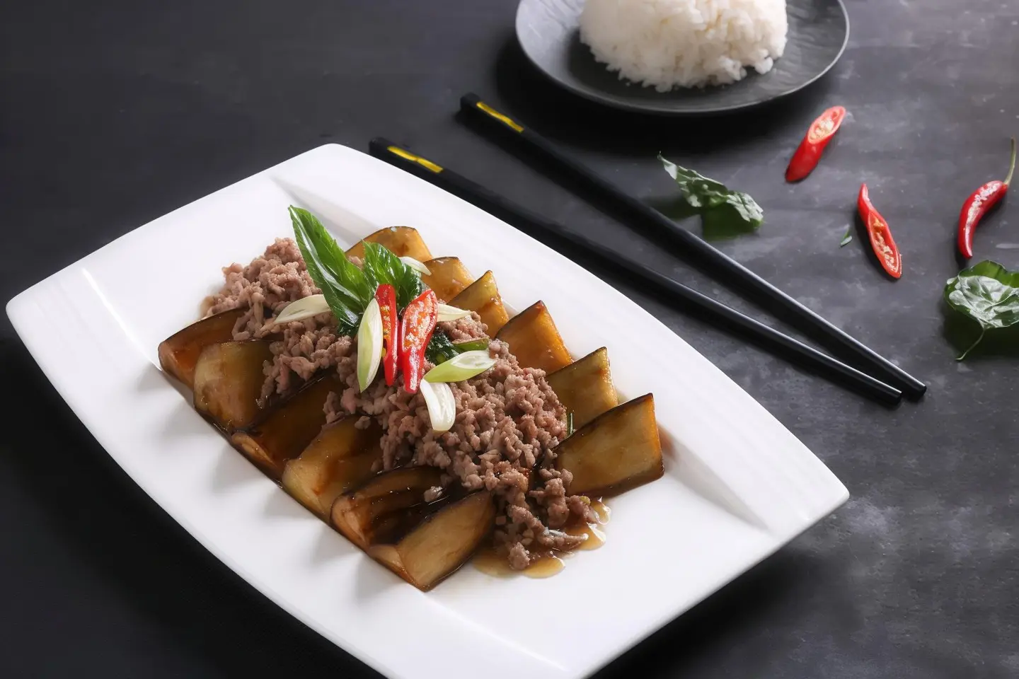 Prinjal With Ground Beef
