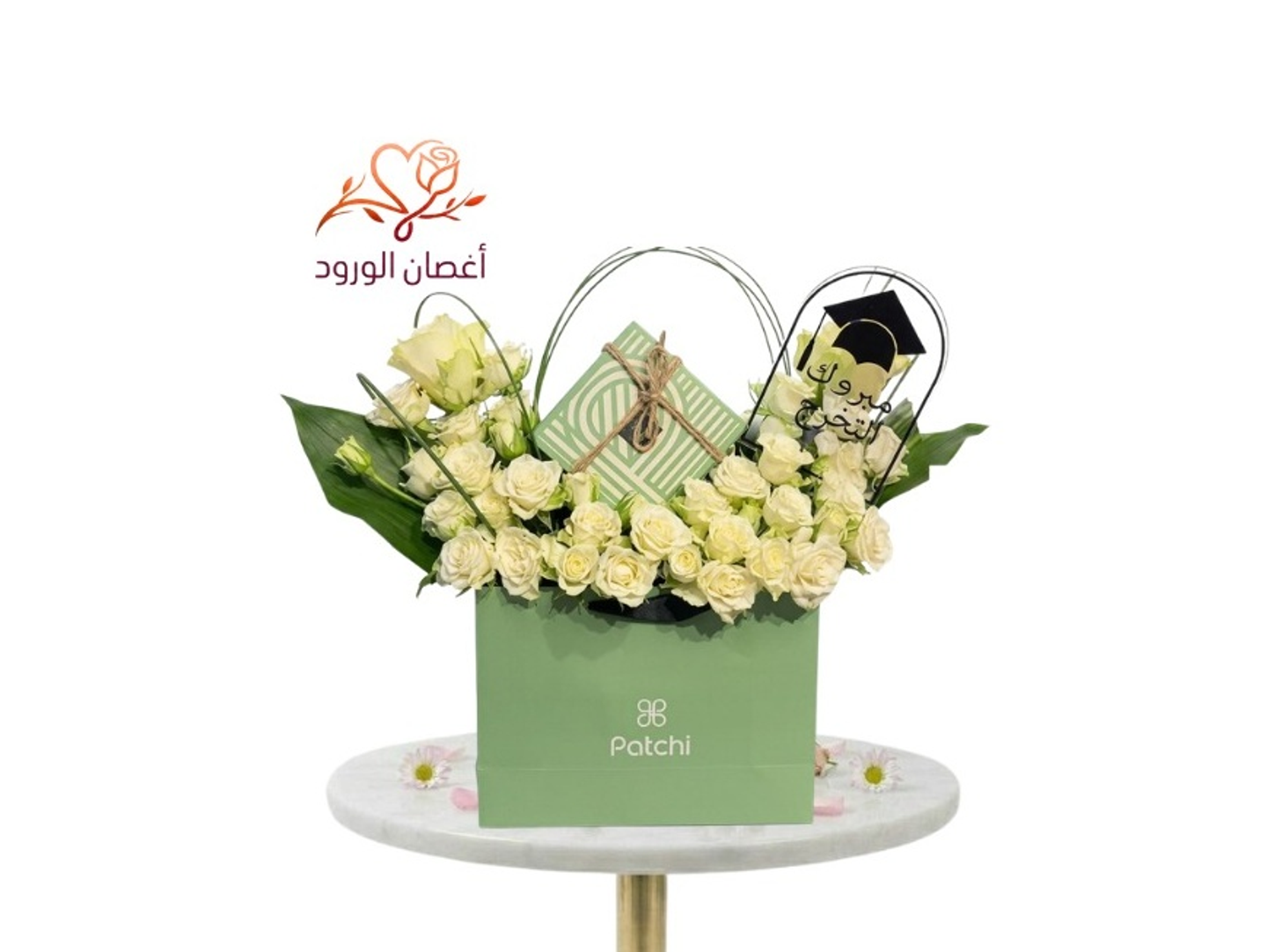 Patchi With White Roses For Graduation