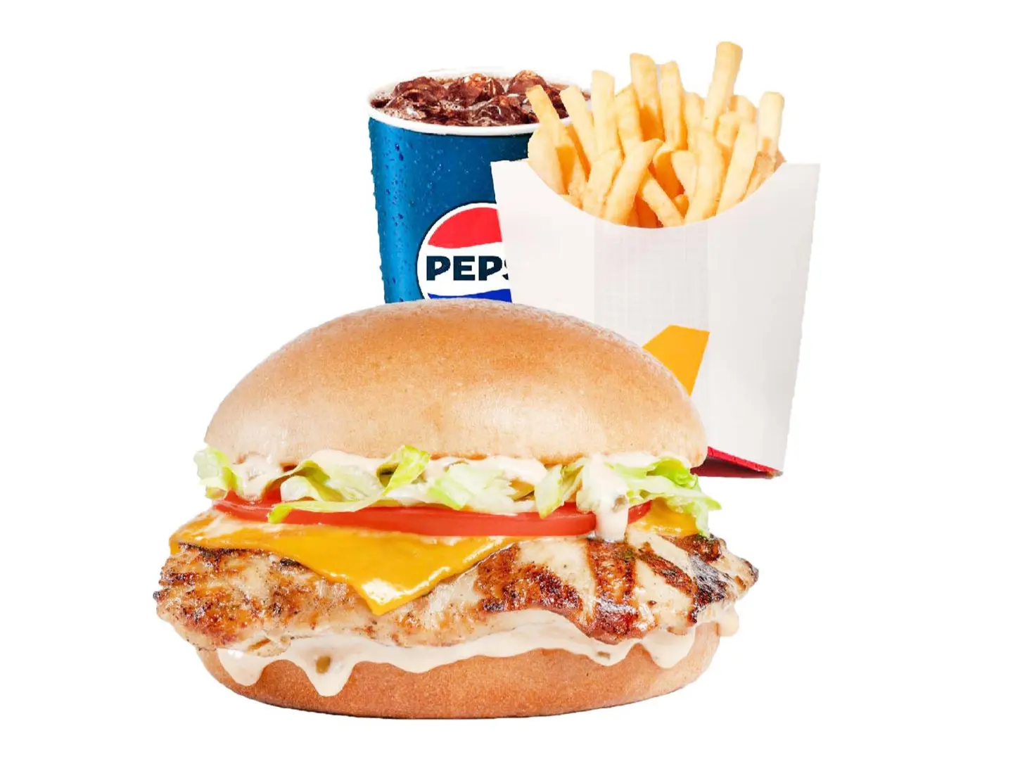 وجبة برجر دجاج مشوي