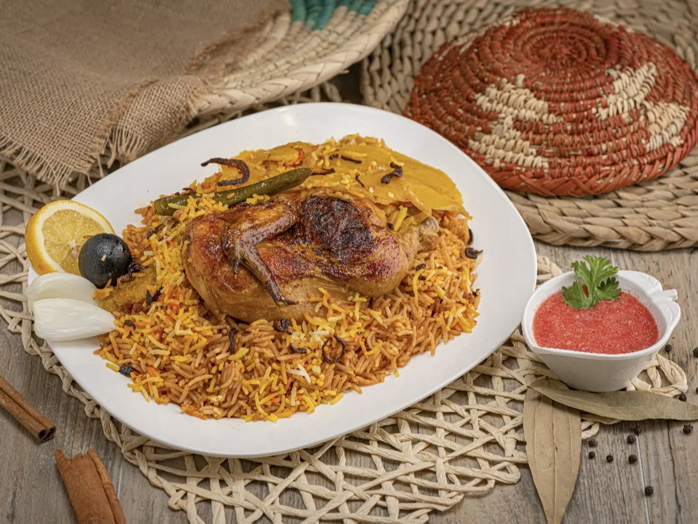 نصف دجاج بالفرن