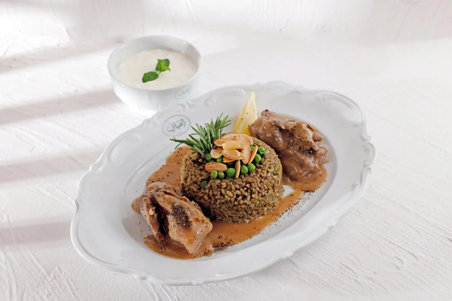 Lamb Meat With Rice And Sauce