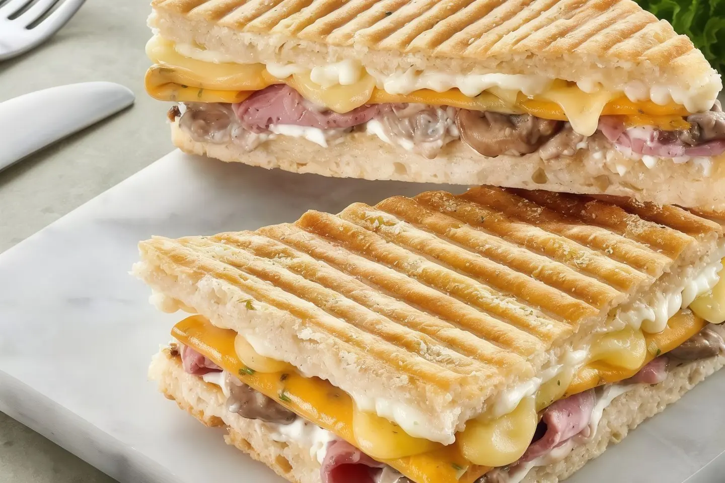 Ham And Mushroom And Gruyere Piadina