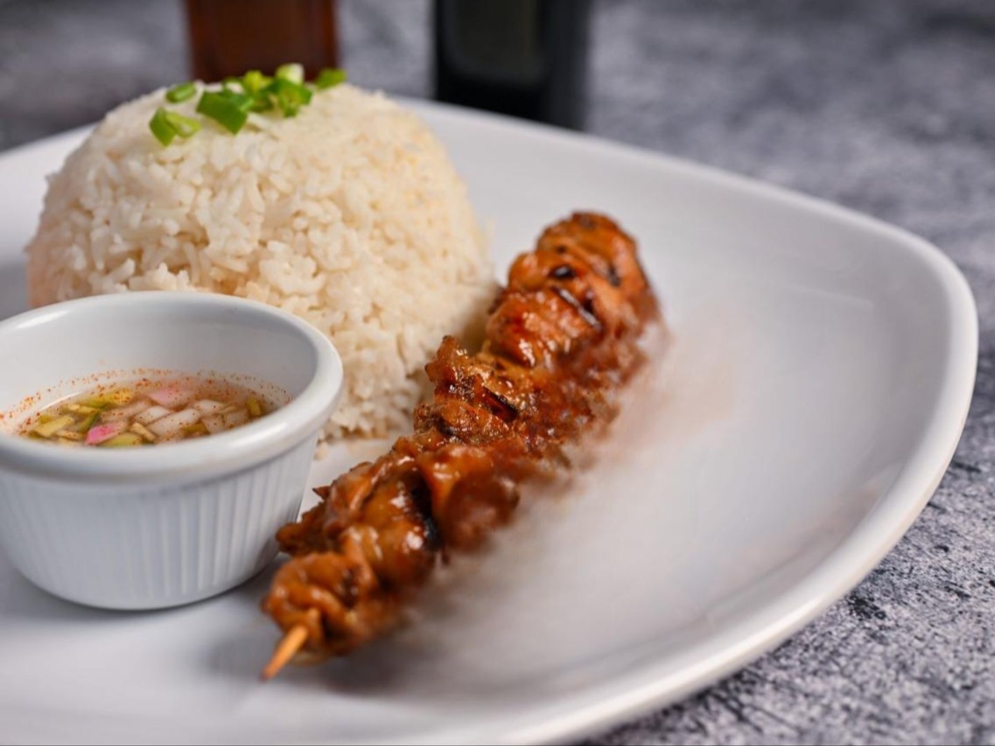 Chicken Bbq Skewered 1 Piece With Rice
