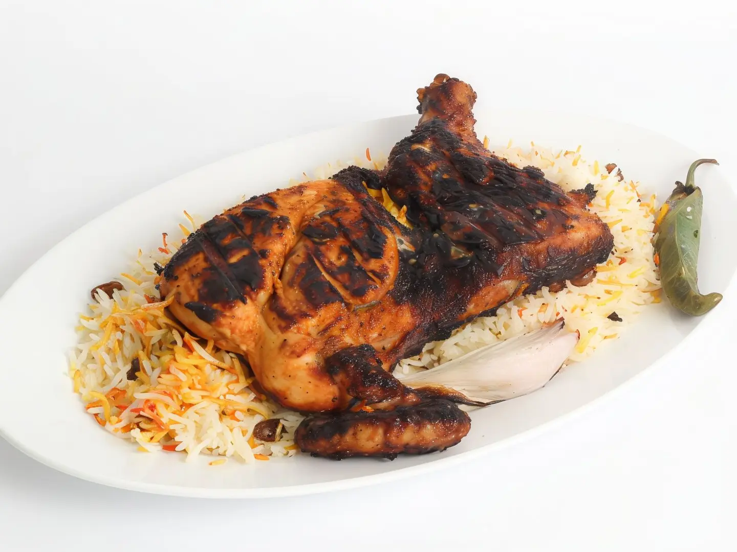 نص دجاج +رز حسب الاختيار  - نص دجاج مع رز حسب الاختيار