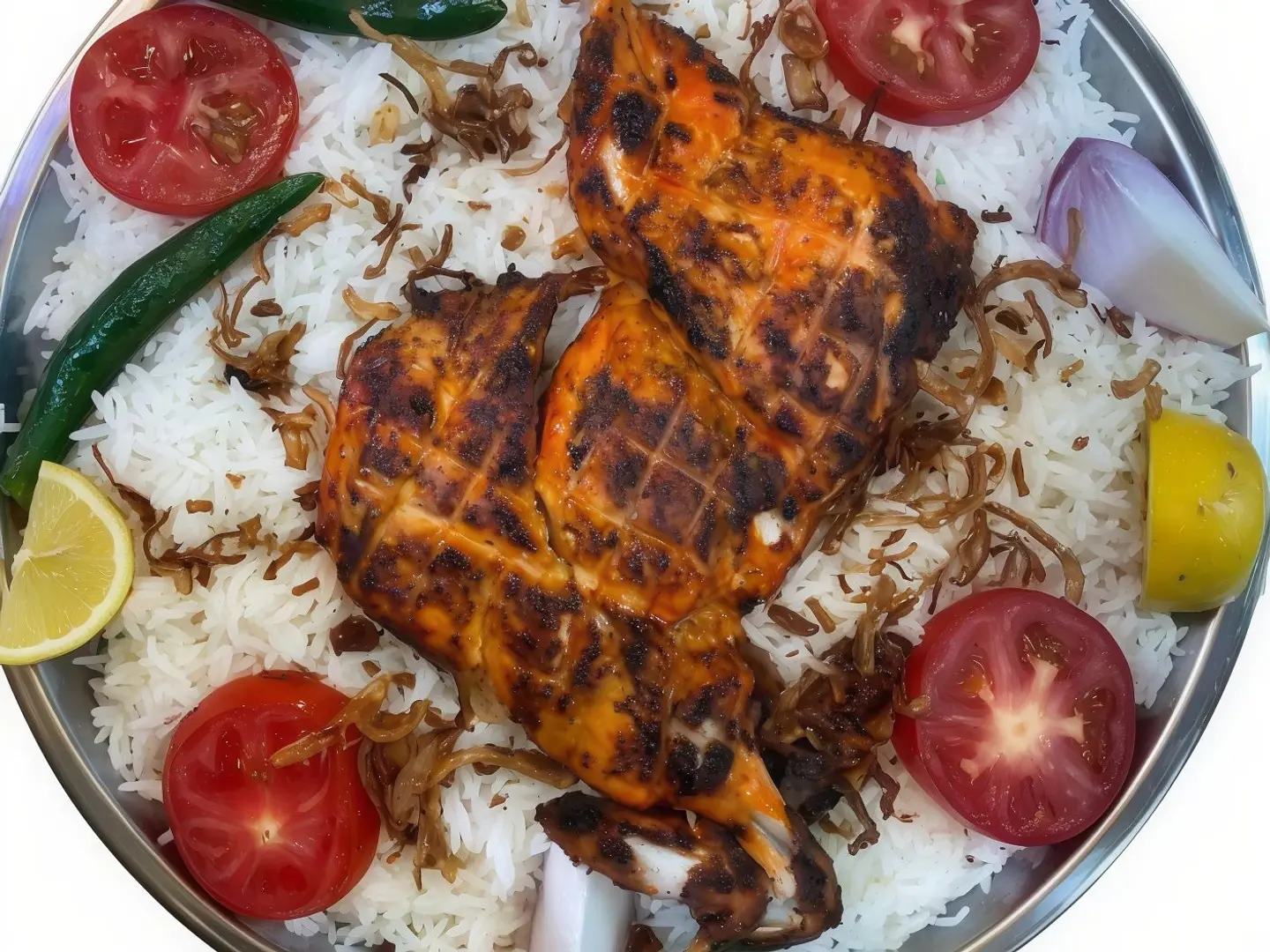 Half Chicken Bbq With Rice