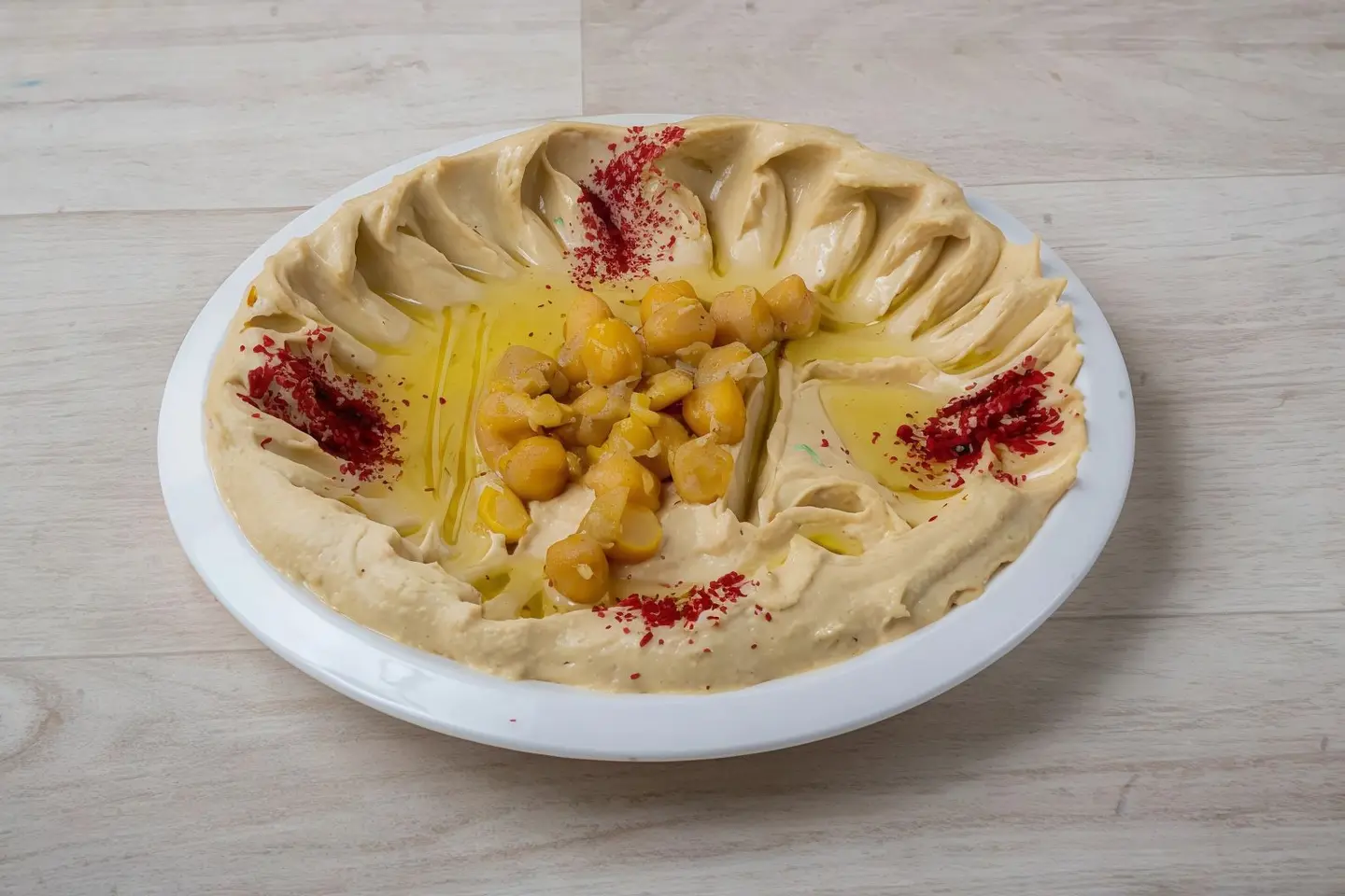 صحن حمص بزيت الزيتون - وسط