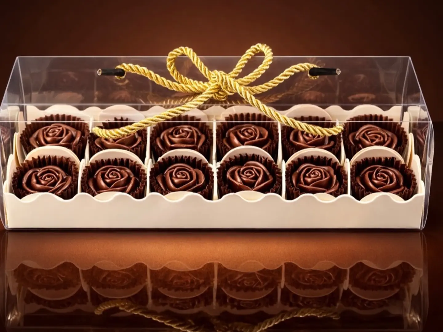علبة فاخرة بشكولاتة ورد الجوري