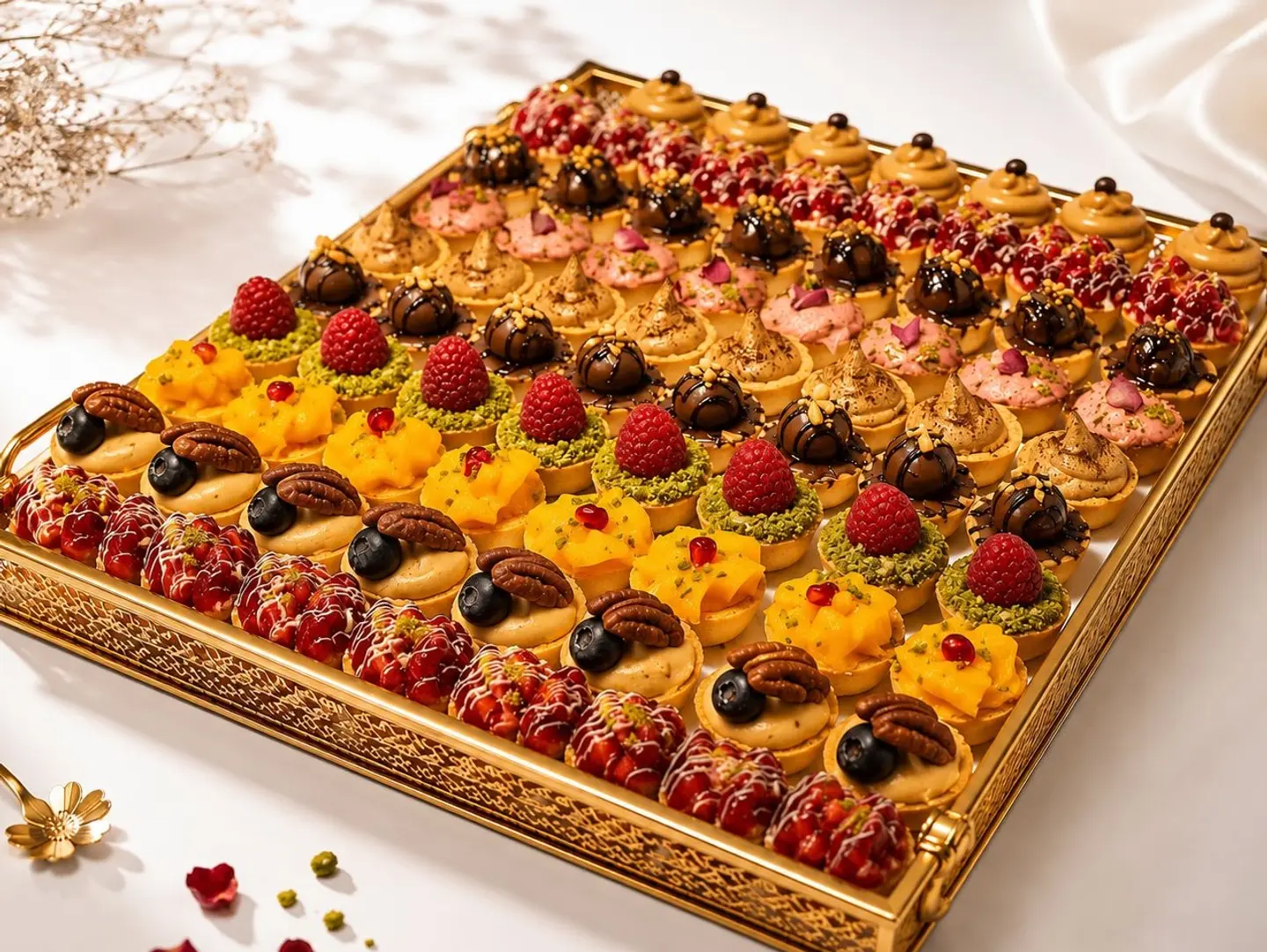 Delicious Coffee Dessert With Fruits - 36 Pieces Box