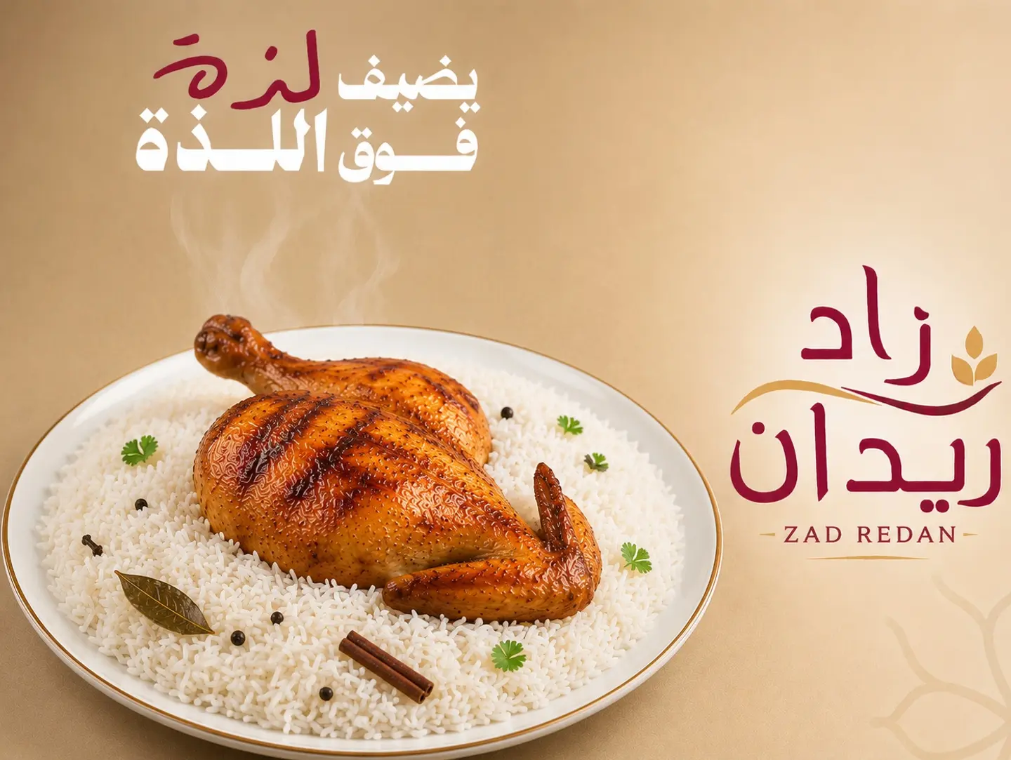 نصف حبة دجاج شواية مع ارز بشاور