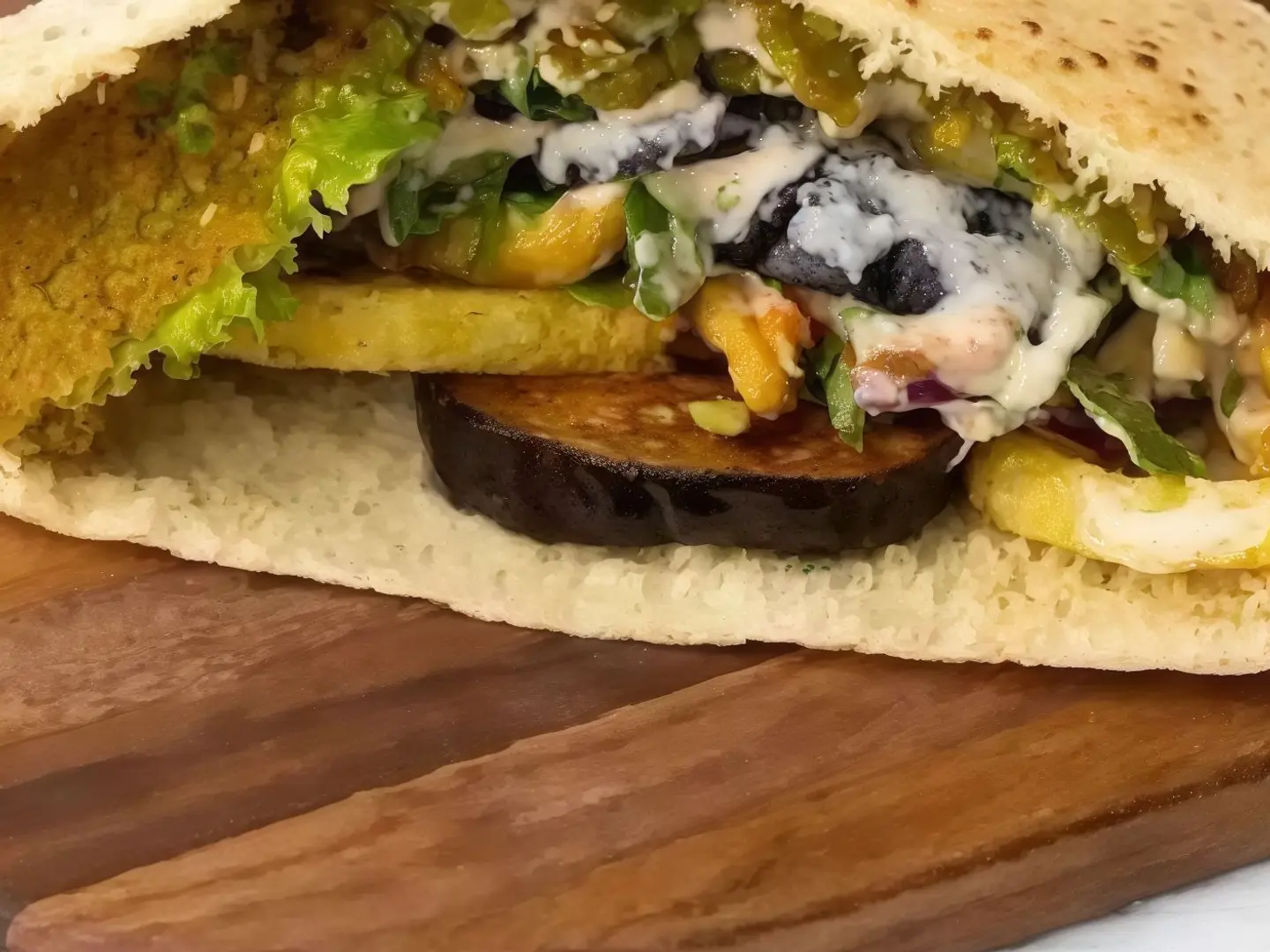 Falafel And Tahini Sandwich