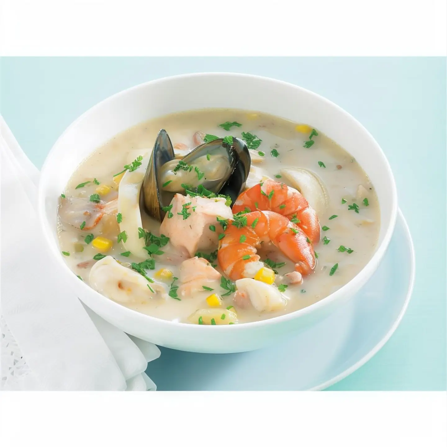 شوربه سي فود كريمة