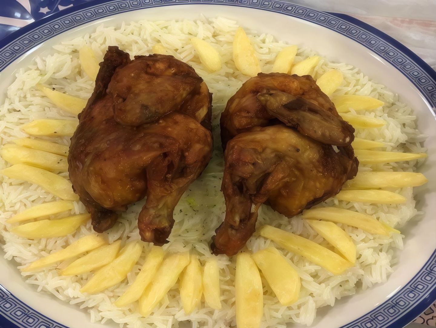دجاج مقلي - رز برياني- نص حبه