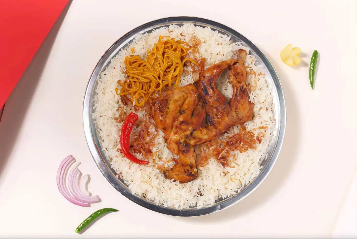 نص حبة دجاج مظبي مع الرز