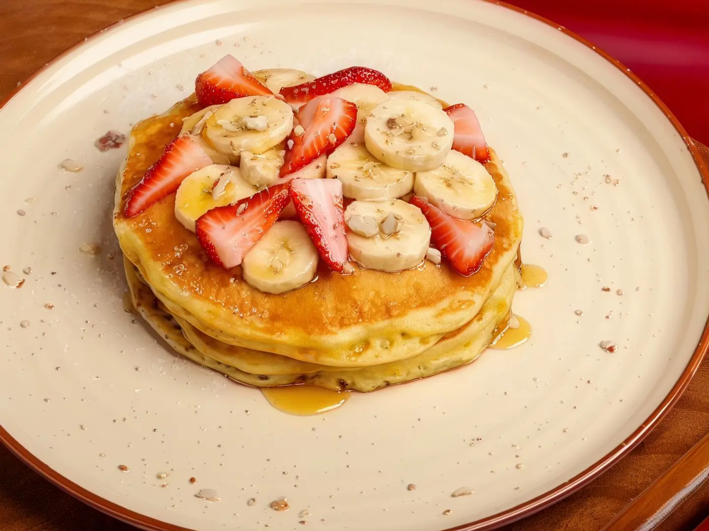 Banana Strawberry Pancakes
