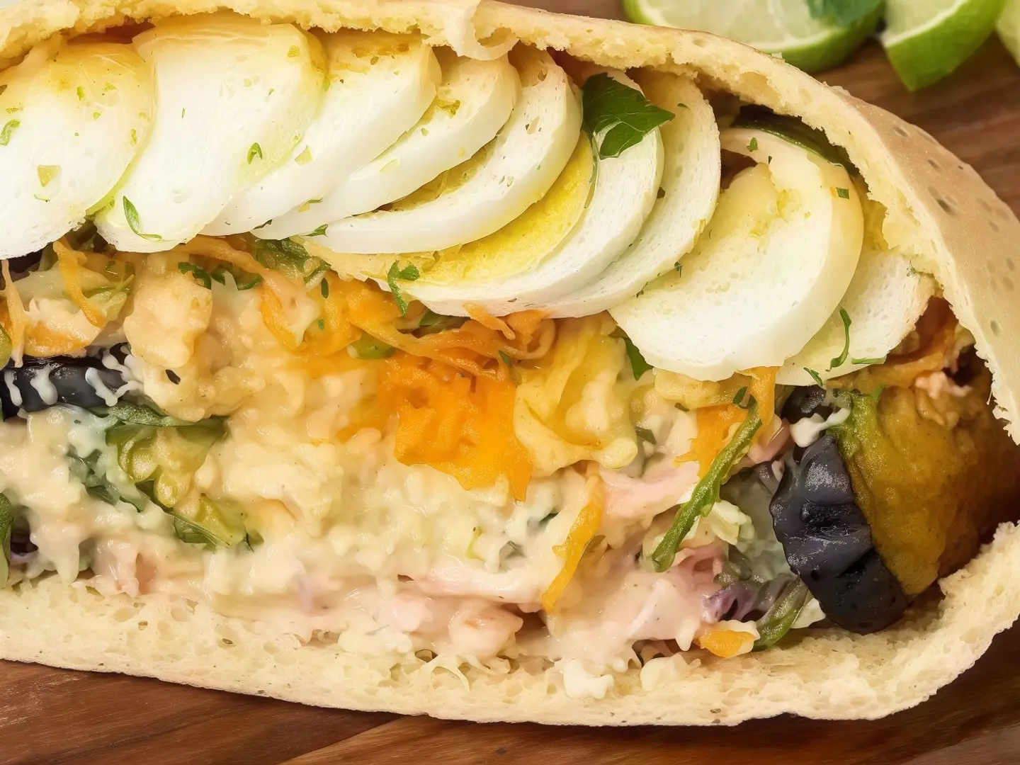 Foul And Falafel Sandwich With Eggs