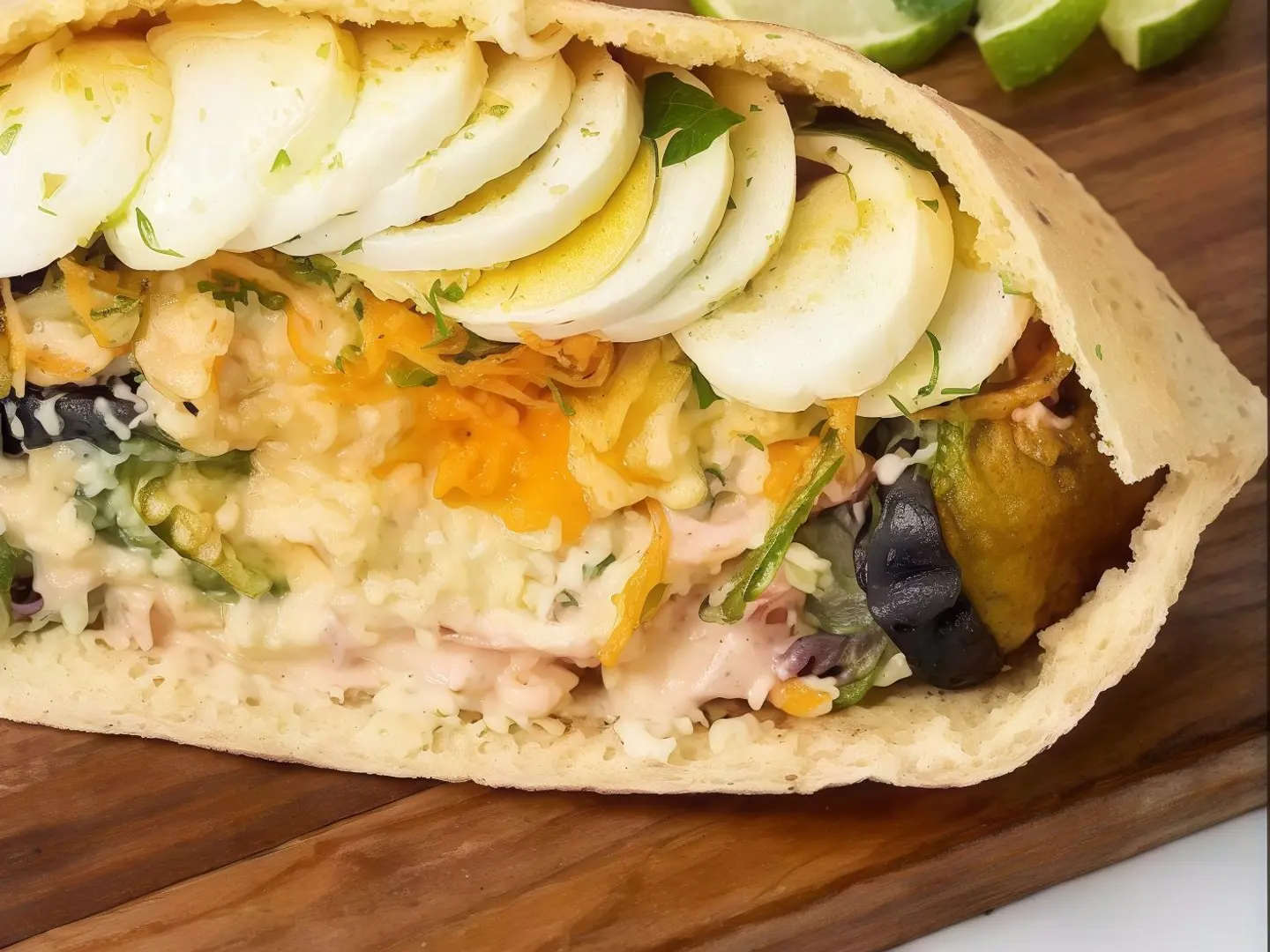 Foul And Falafel Sandwich With Plain Eggs
