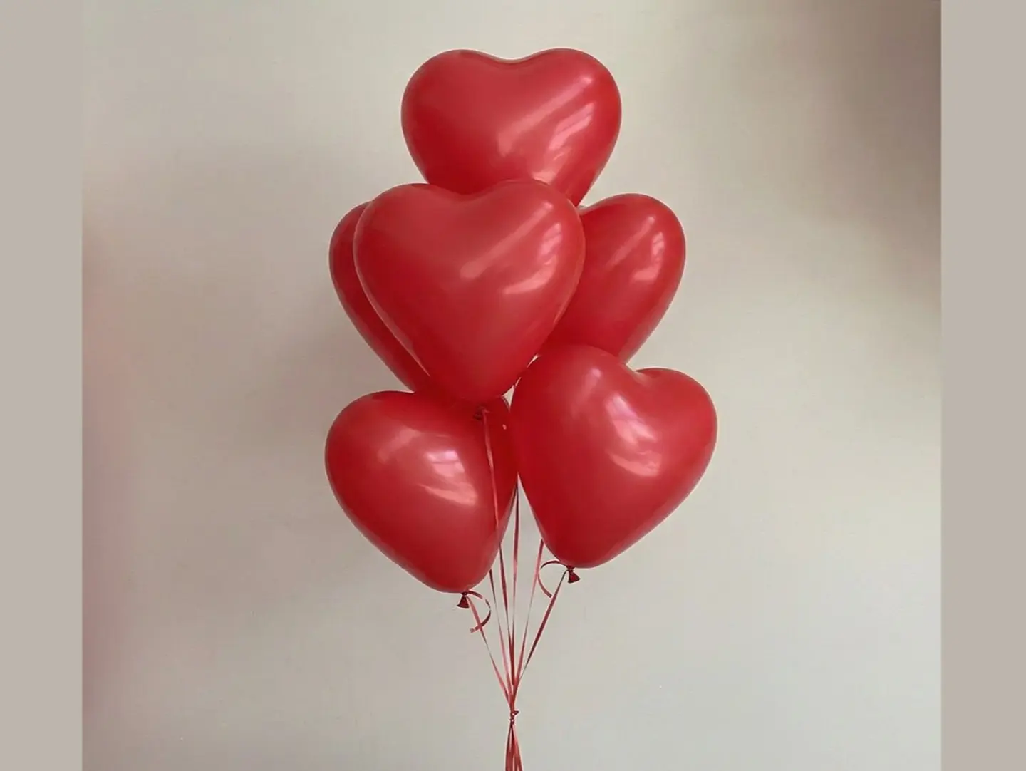 5 Heart Latex Balloons