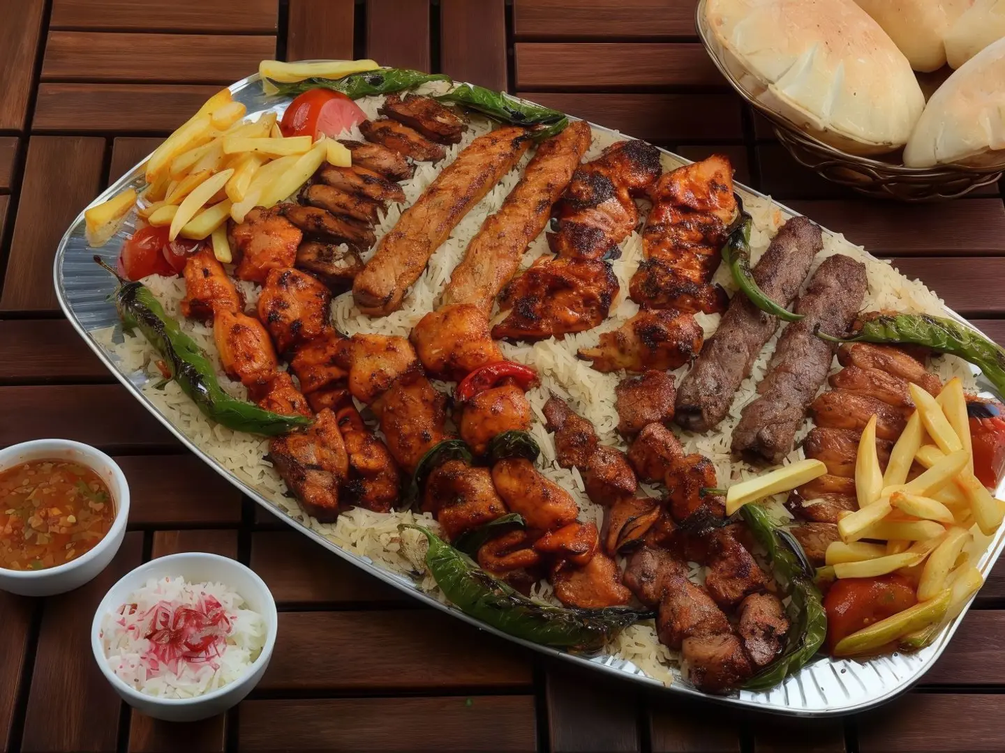 صحن مشويات مشكل وسط