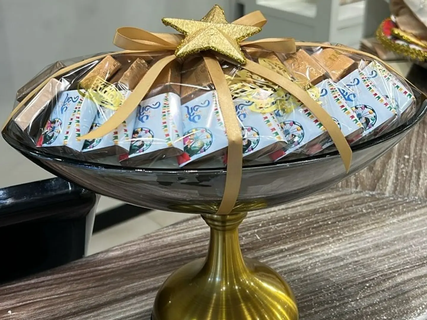 صحن كريستال غامق بيضاوي