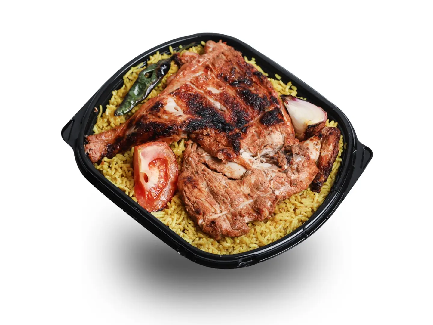 Half Chicken On Charcoal With Rice