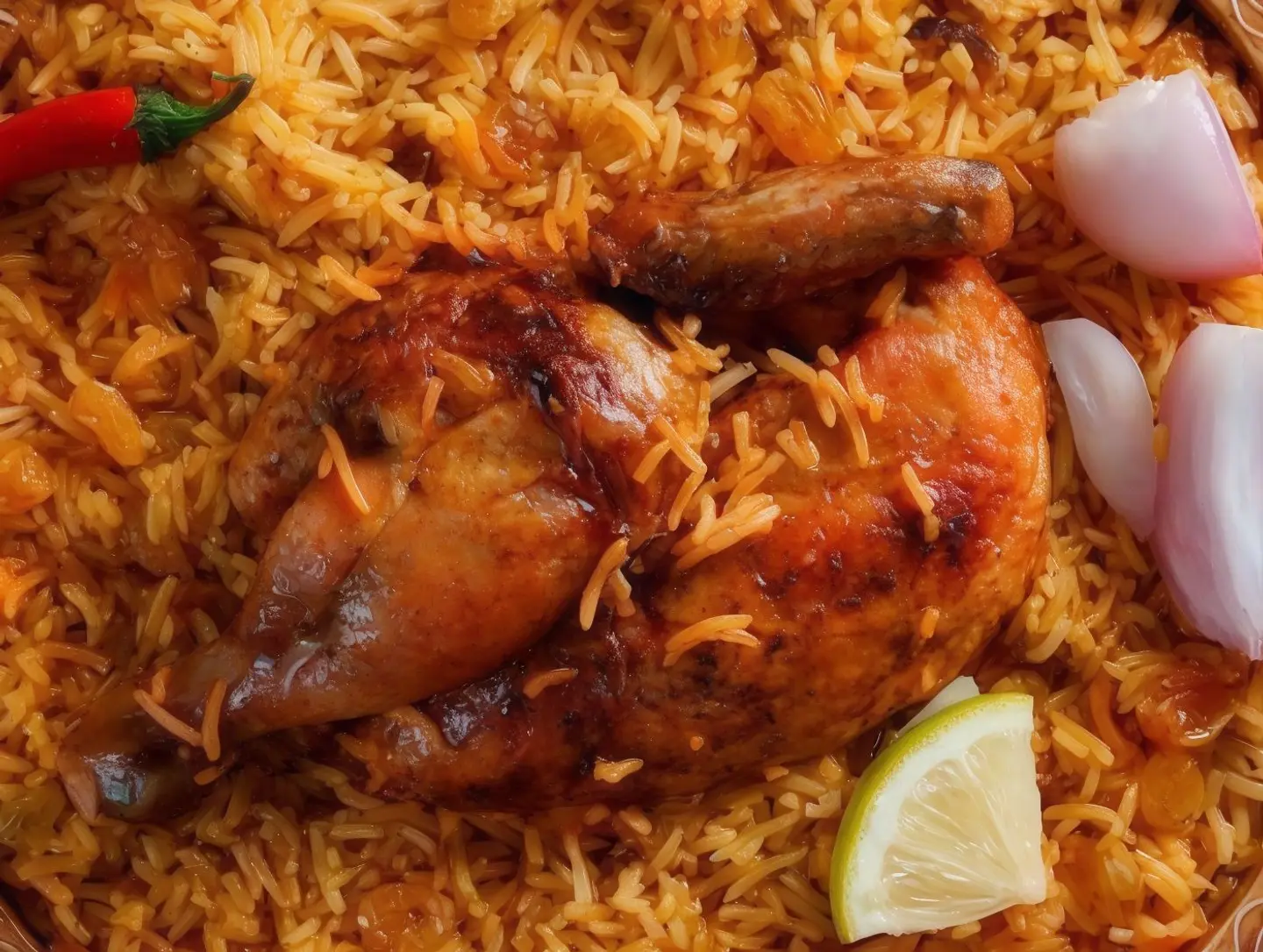 Grilled Chicken With Rice - Quarter Of A Chicken
