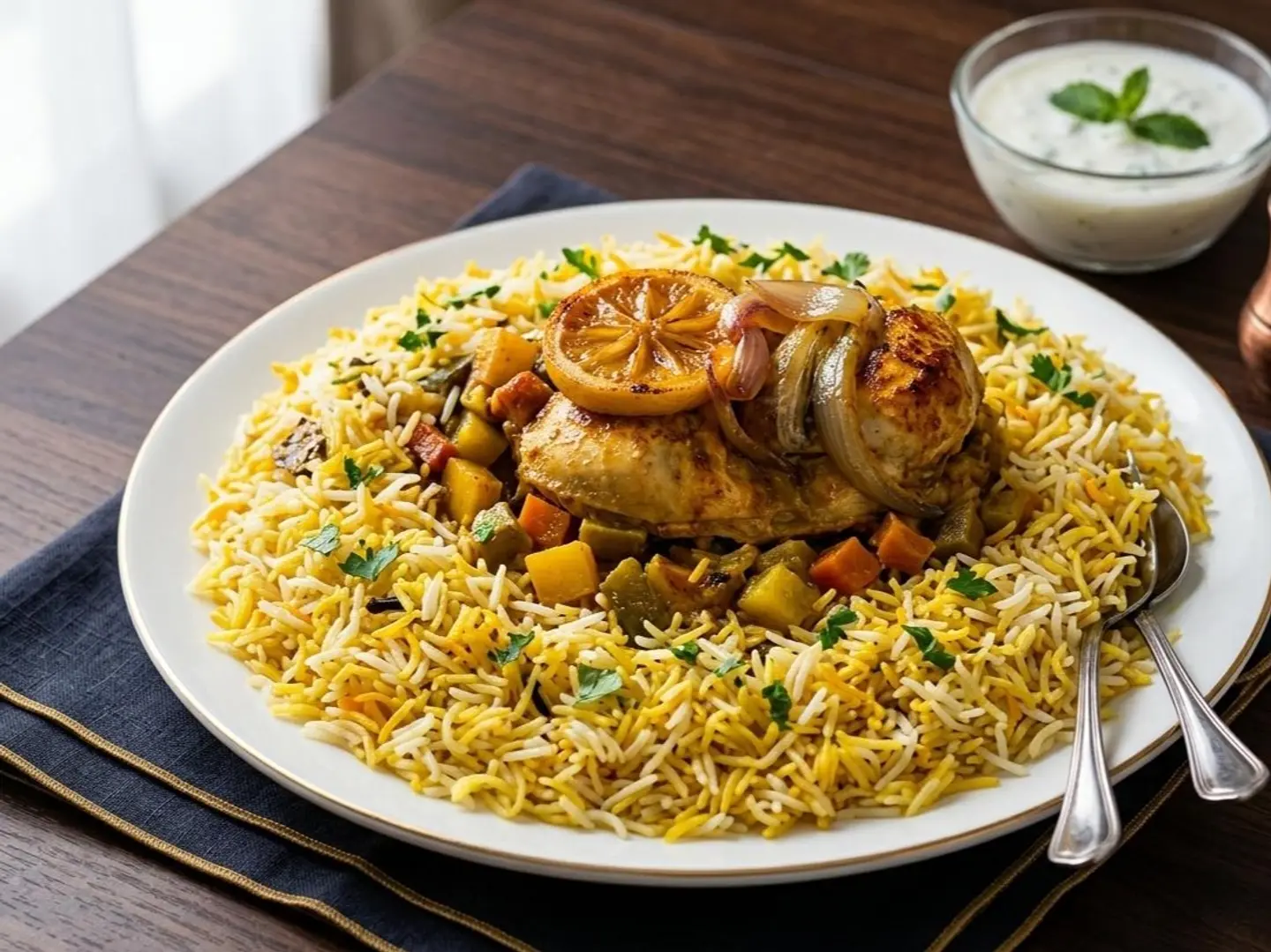 Half Chicken Madfoon With Rice