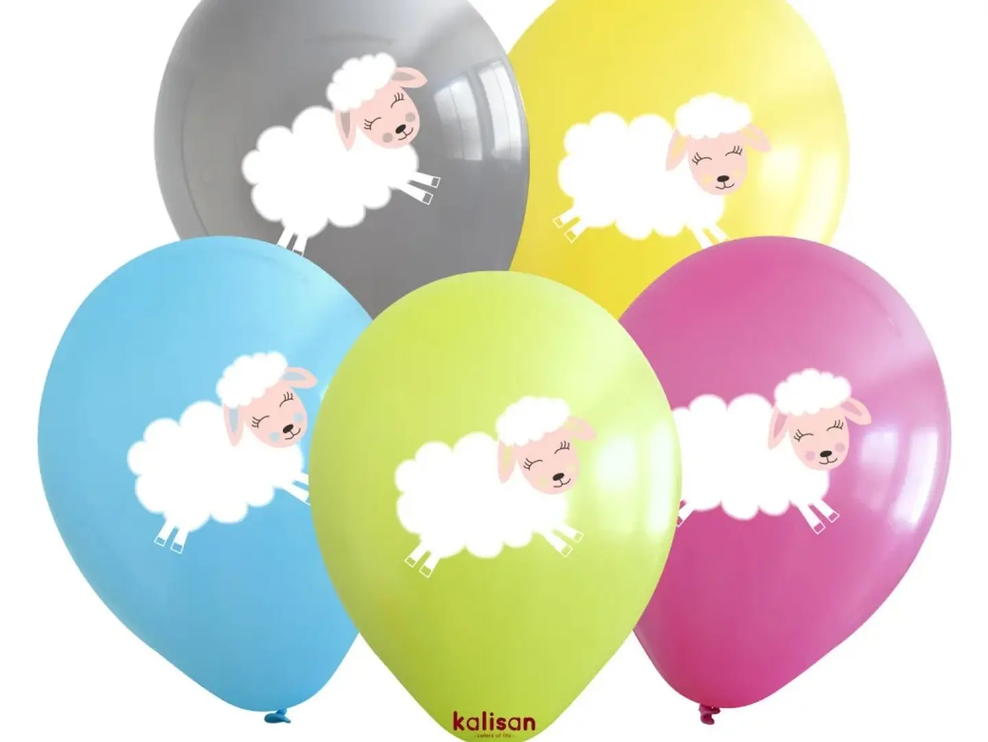 Sheep Colorful Balloons Set Filled With Heluim