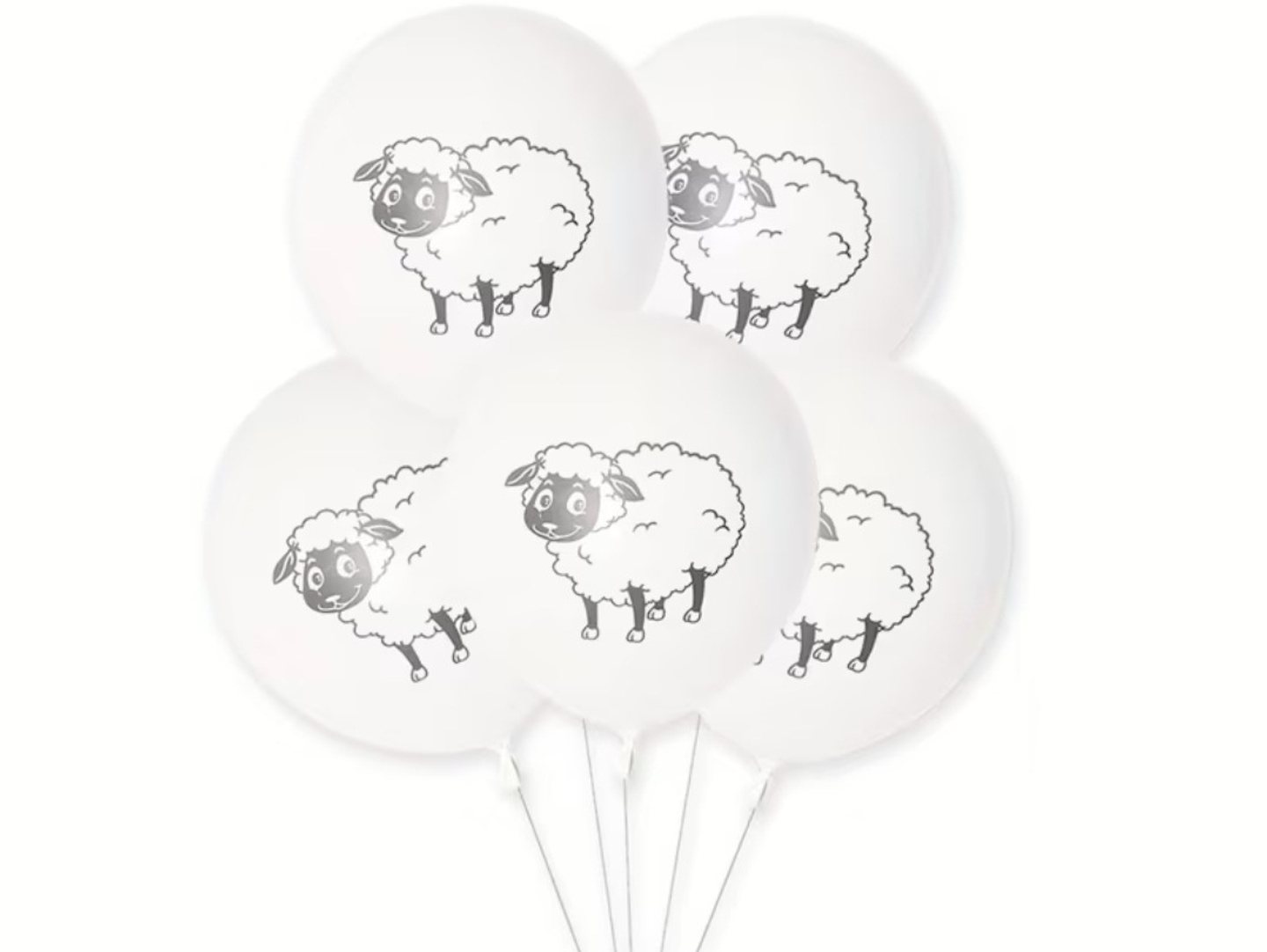 White Sheep Balloons Set Filled With Heluim