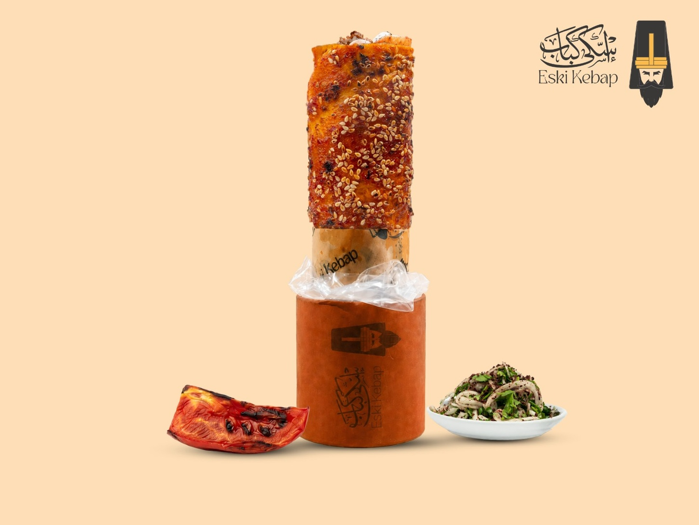 ساندوتش كباب لحم بالسمسم
