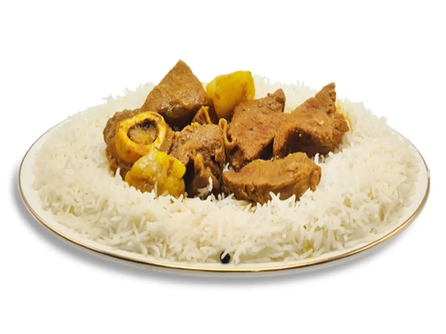 One Portion Of Camel Meat With Rice From The Village