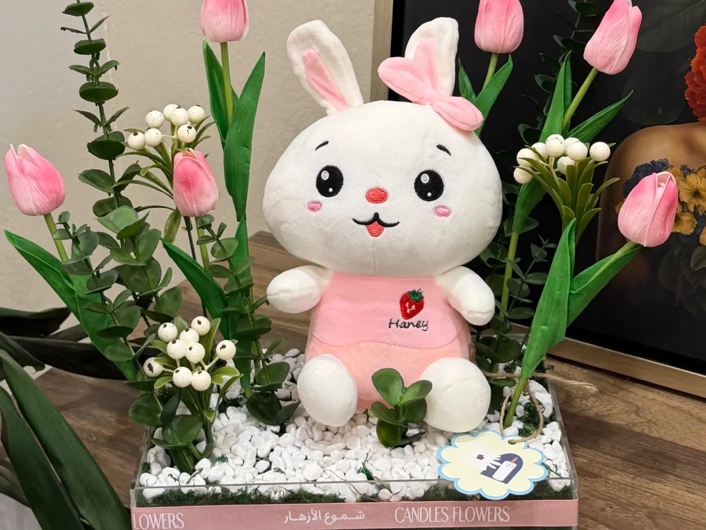 Artificial Rose With Teddy Bear