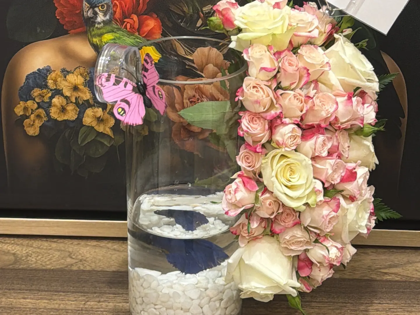 فازه سمك ورد طبيعي