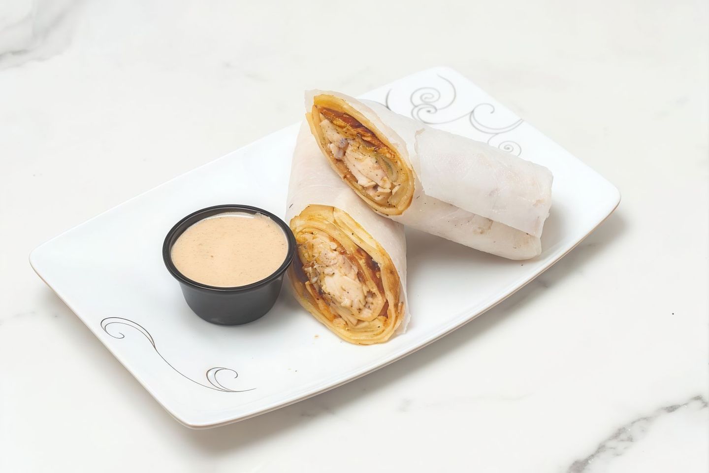 Chicken Malai Boti Chatni Roll