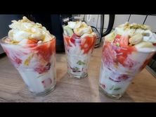 كازابلانكا سلطه فواكه مقطعه مع ايس كريم فنليه