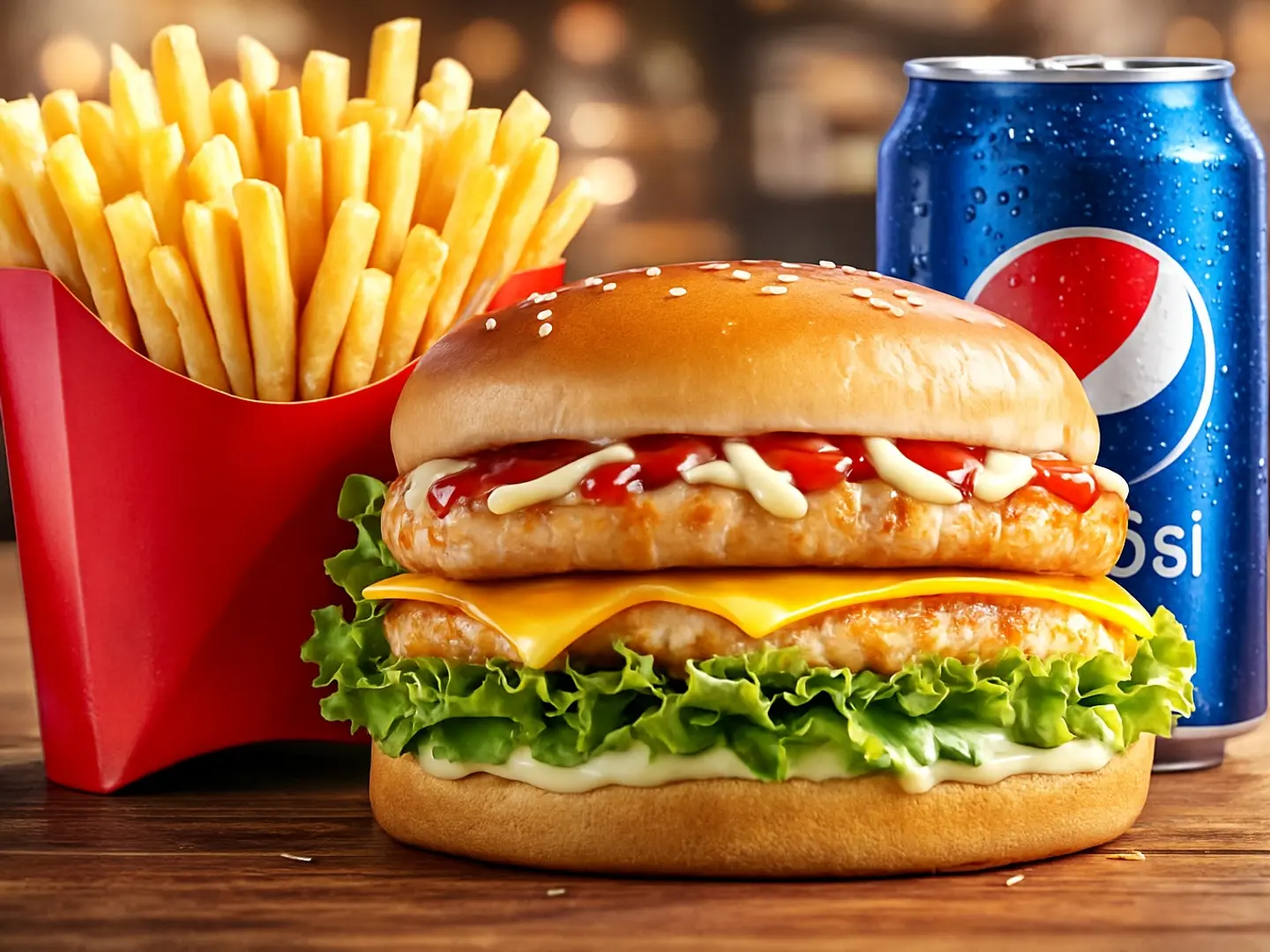 وجبة دبل برجر دجاج