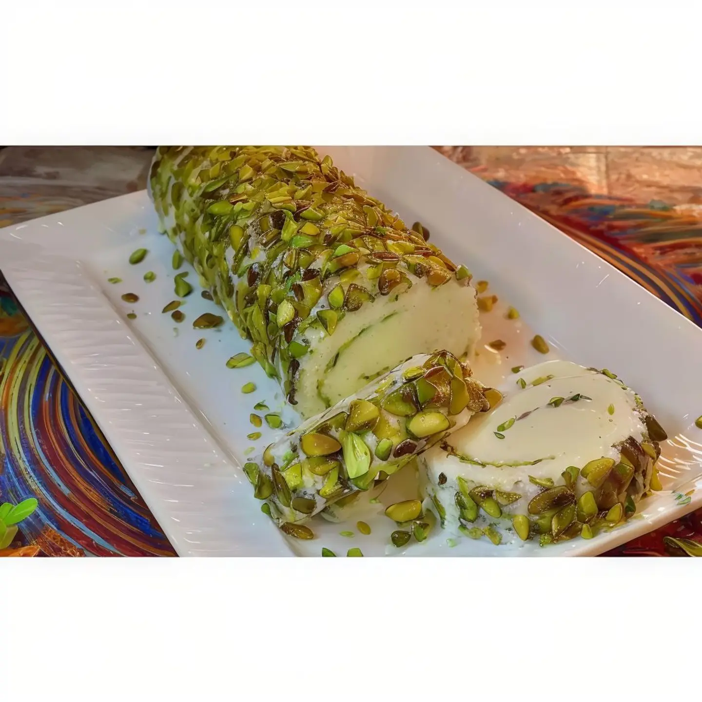 رول بوظة شامية بالفستق الحلبي