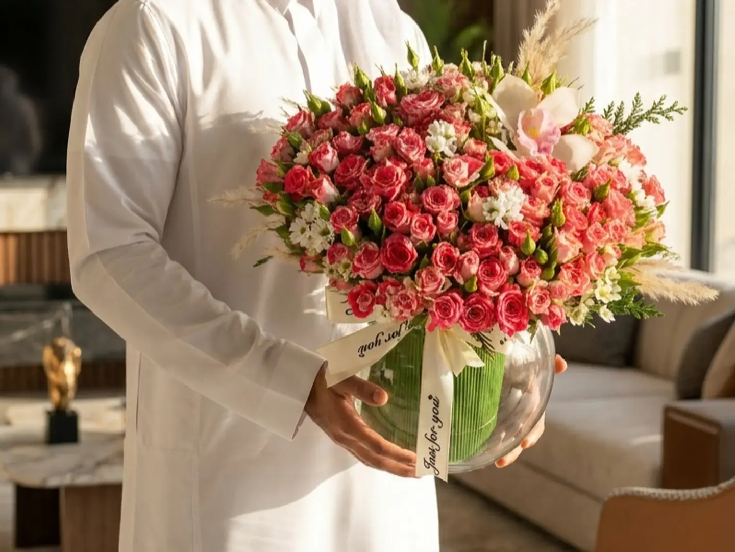 Vase Natural Flowers Beby Rose D8
