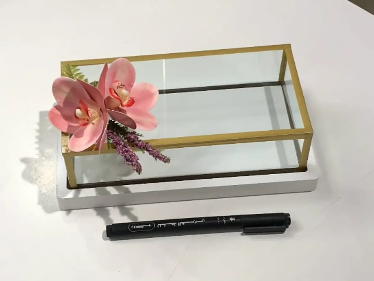 Glass For Money With Flower D43