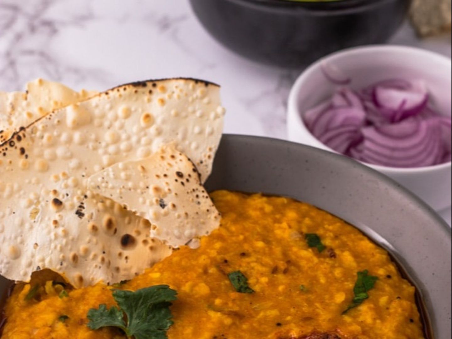 Masala Khichdi With Raita, Pickle & Papad
