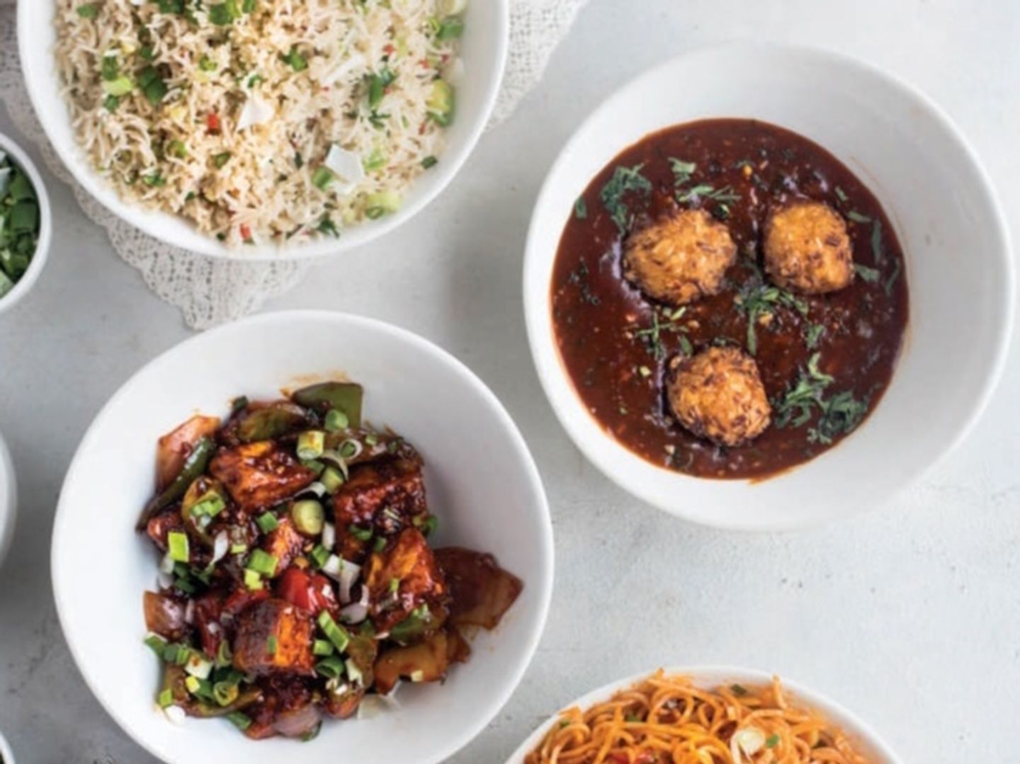 Veg Manchurian With Fried Rice Or Noodles