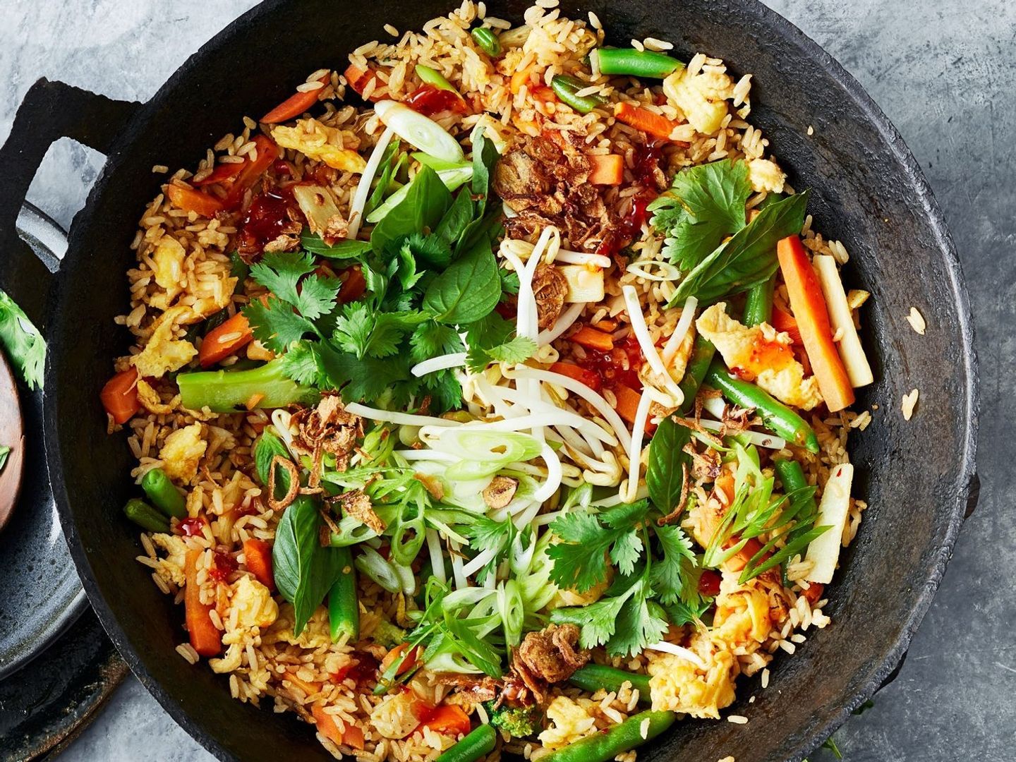 Wok Tossed Veg With Fried Rice   Noodles(Jain)