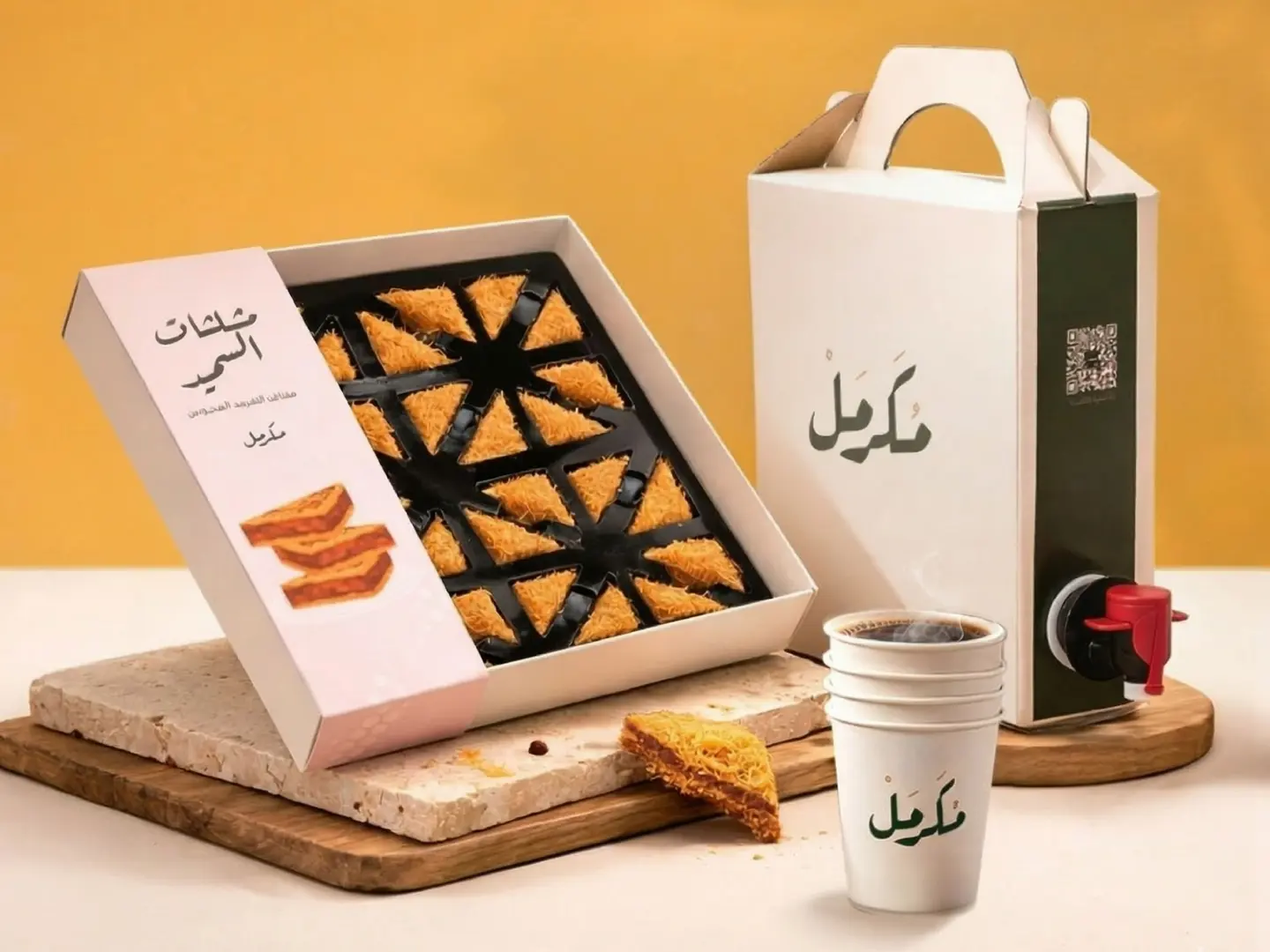 مثلثات السميد المحموس مع قهوة مجانا