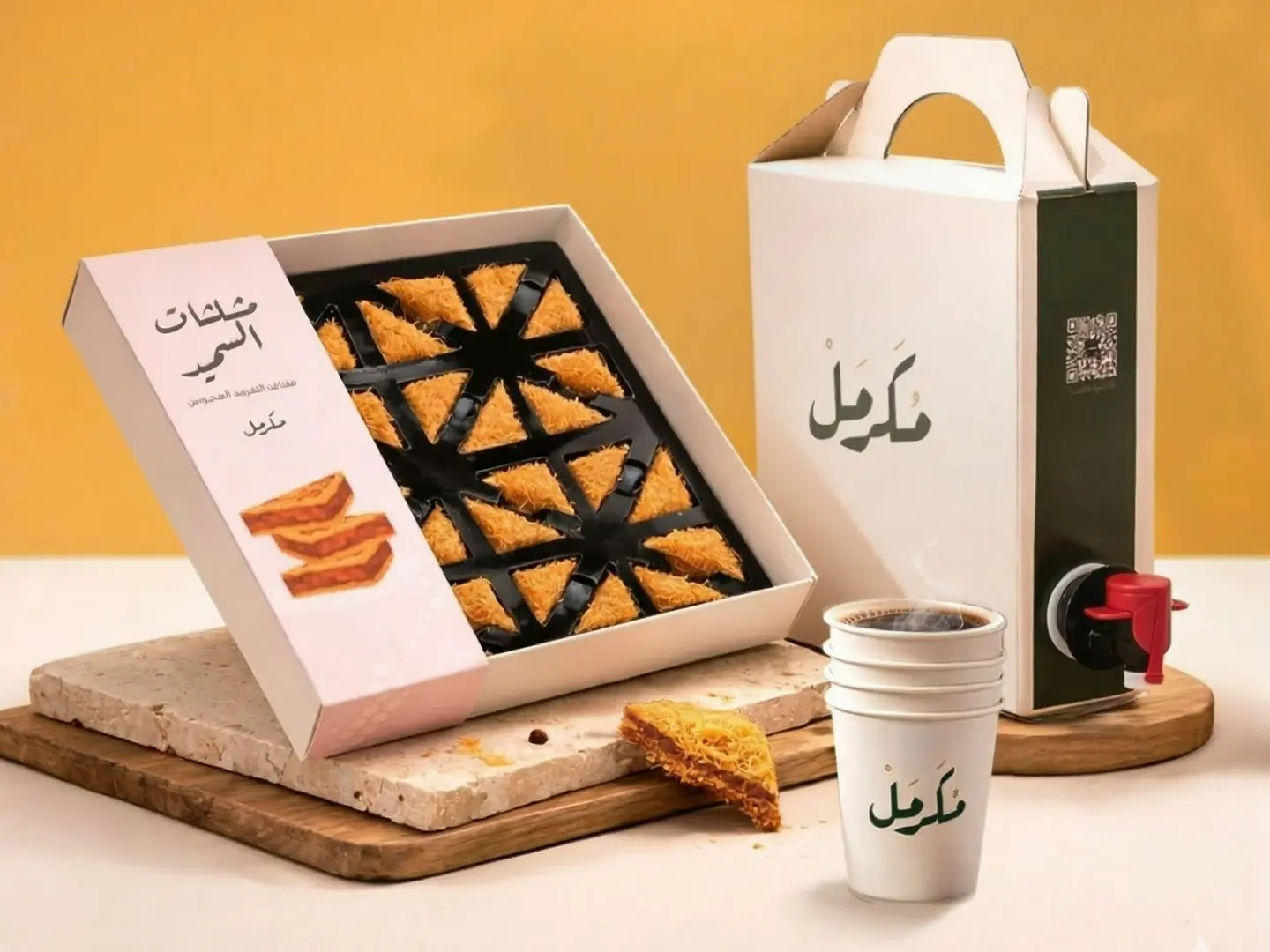 مثلثات السميد المحموس مع قهوة مجانا