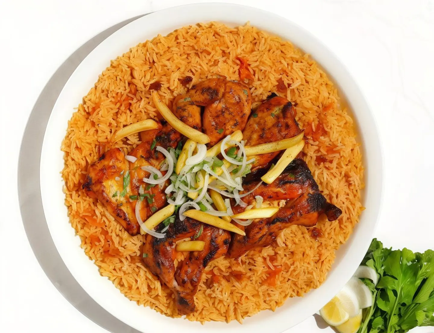 Whole Charcoal Grilled Chicken With Red Rice