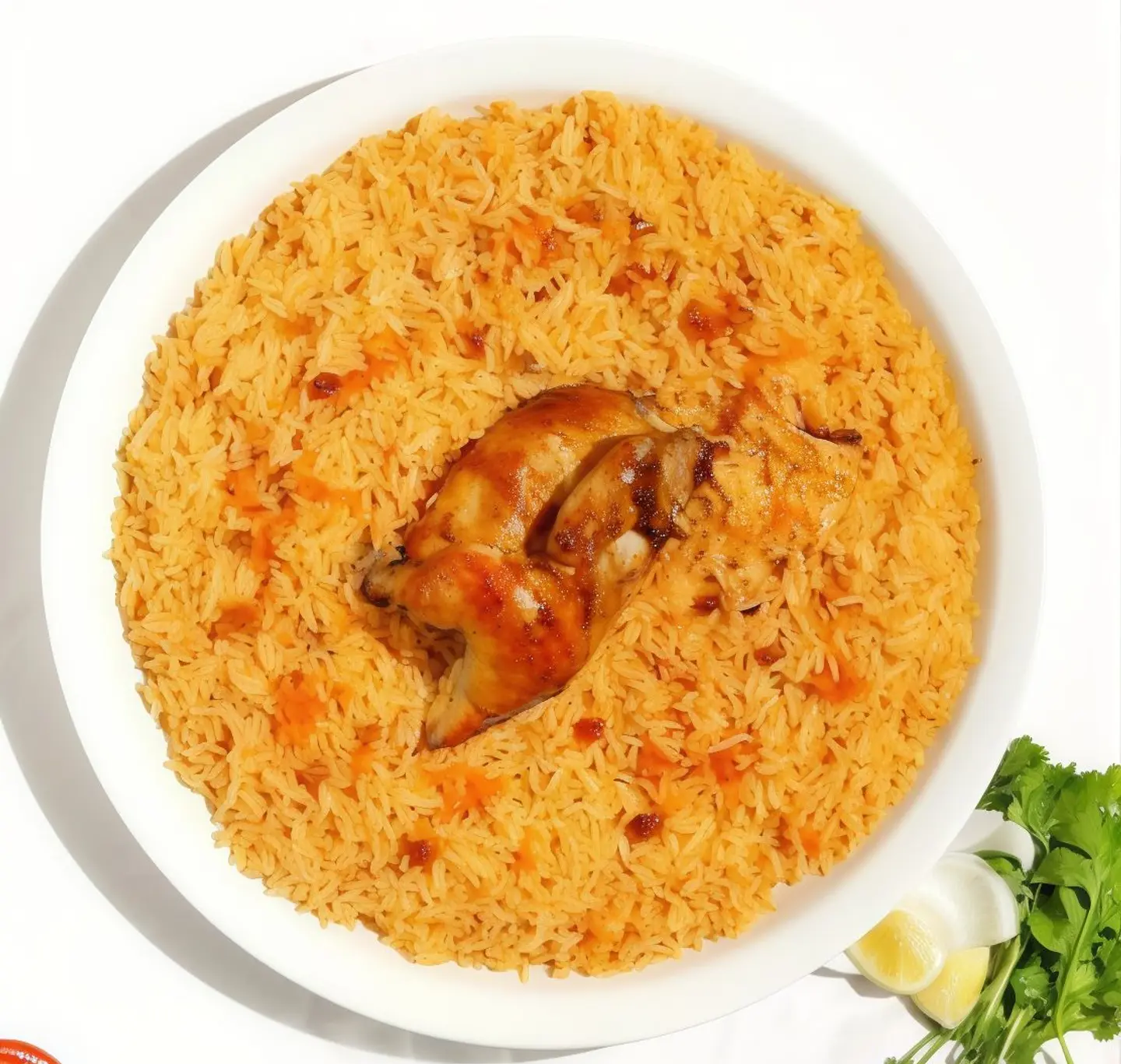 Half Grilled Chicken With Red Rice