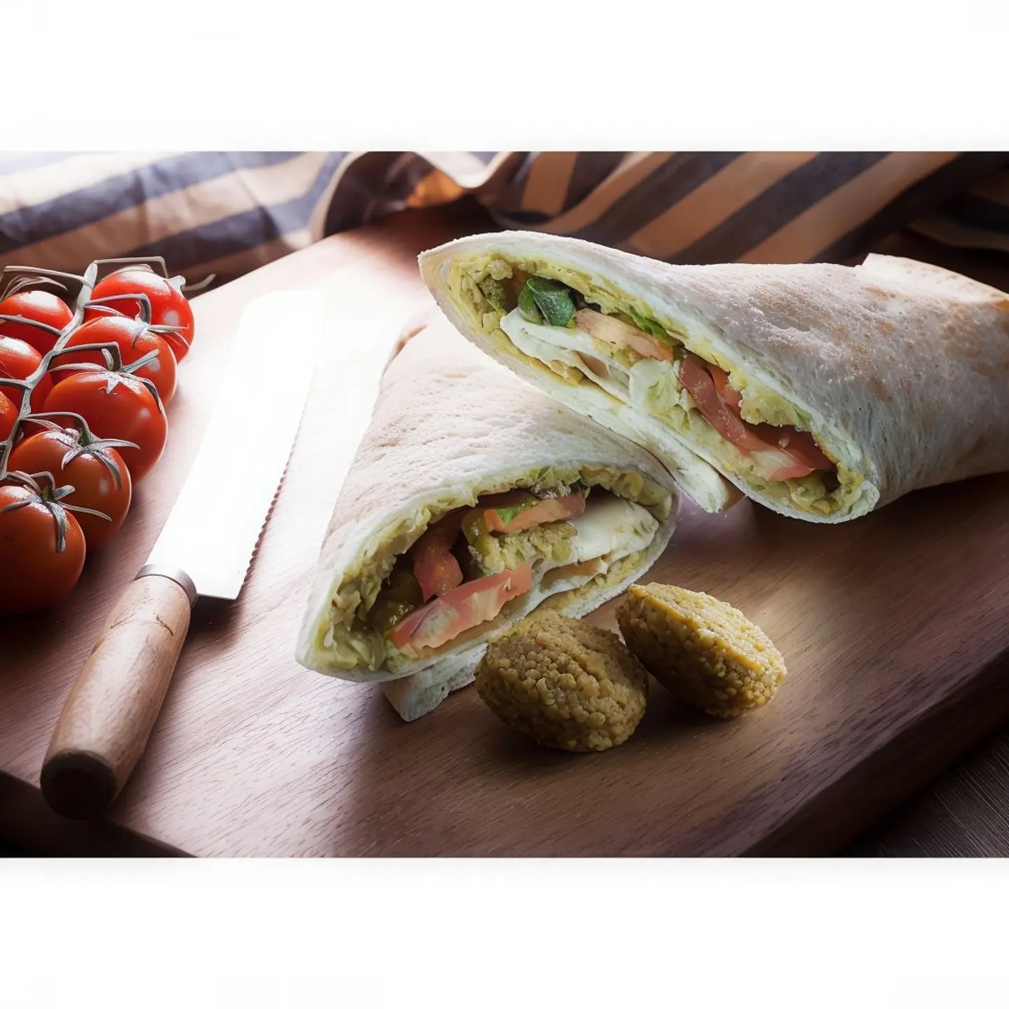 Hummus With Falafel Sandwich